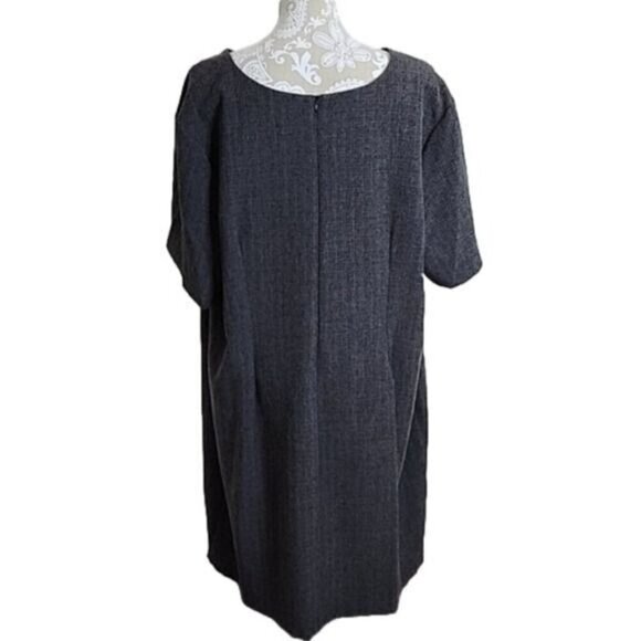 Connected Apparel Dress Knee Length Short Sleeve Black Gray Women's 24W - Picture 4 of 6